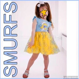 💛SMURFS Blue and Yellow Smurfette Dress - Sz 3T